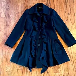 DKNY Girls Wool Black Coat